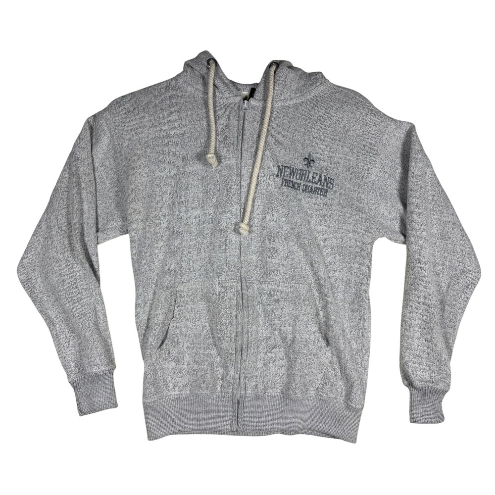 NOLA S&G New Orleans‎ French Quarter Grey Zip Up Hoodie Sweatshirt Small